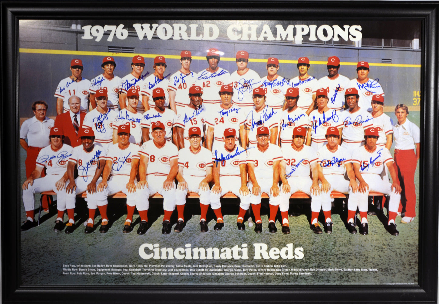 1976 World Series Champions Team Autographed Poster